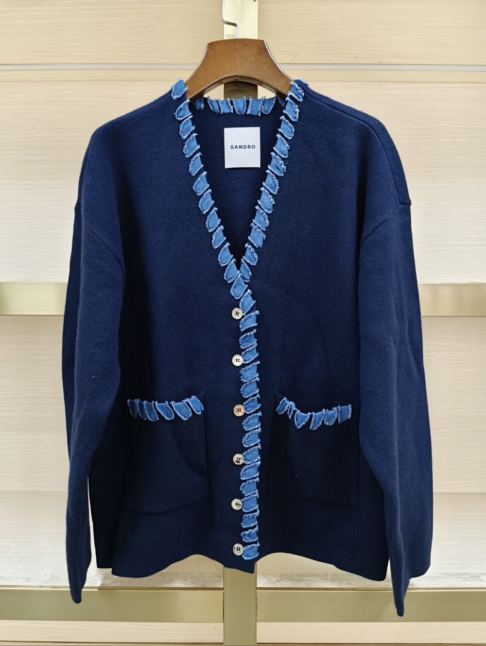 Sandro Denim Trim Cardigan - Picture 5 of 8